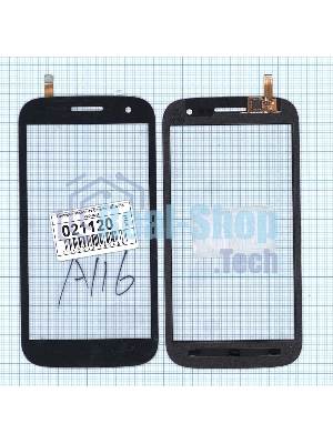 Сенсорное стекло (тачскрин) для Micromax Canvas HD A116, черное