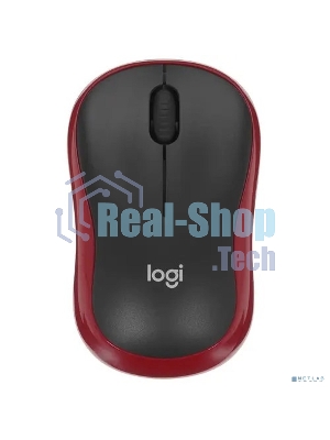 Мышь беспроводная Logitech M185, красный, 1000 dpi, радиоканал, USB, кнопки - 3