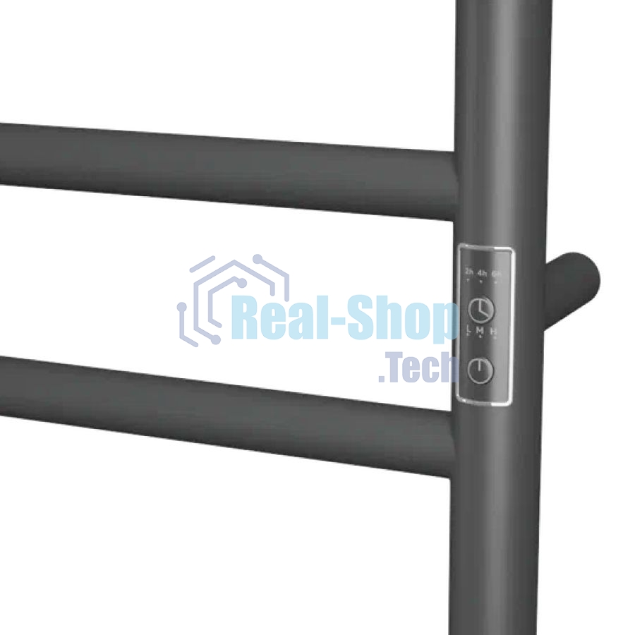 Полотенцесушитель электрический с полкой BAU Stil Shelf Gun Grey 50х80, 7 планок, универсальный, тем