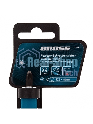 Отвертка Gross PZ2x100 мм, S2, 3к ручка