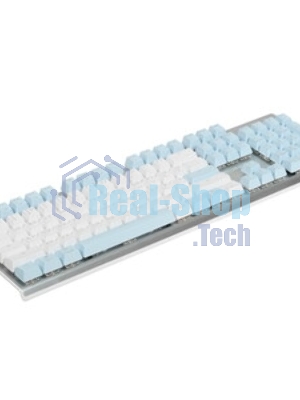 Клавиатура проводная A4Tech Fstyler FS100 Neon, USB, синий/белый