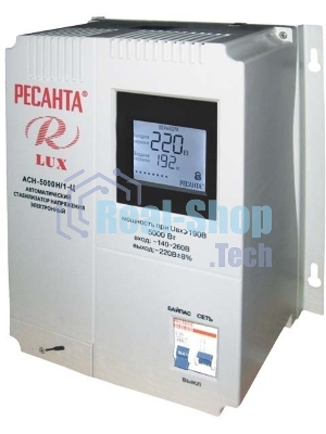 Стабилизаторы напряжения Ресанта АСН-5 000 Н/1-Ц 63/6/16 Стабилизатор Lux 220В±8%, Габариты 260х155х310, Вес 8кг