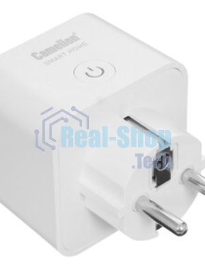 Умная розетка Camelion BNS/SH-1/16A/WIFI (Розетка одинарная 16A 3680В, WiFi+ Счетчик+Контроль)