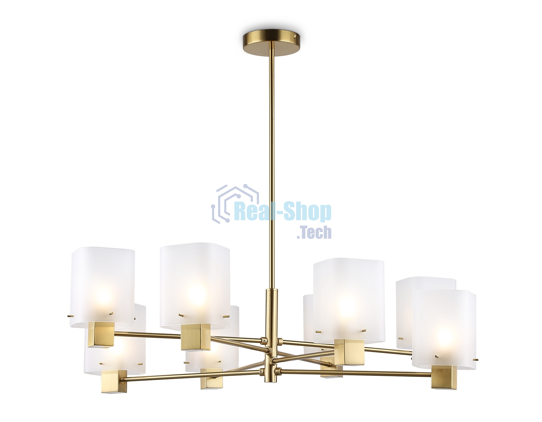 Люстра Ambrella light LH57033/8 BS/SM латунь/дымчатый E14/8 max 40W D830*710