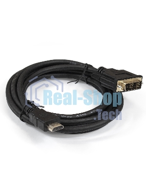 Кабель ExeGate EX284893RUS HDMI-DVI ExeGate EX-CC-HDMIM-DVIM-1.8 (19M/19M, single link, 1,8м,позолоченные контакты)