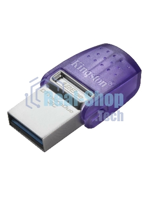 Флешка USB Kingston DataTraveler microDuo 3C (DTDUO3CG3/128Gb), 128Gb, USB 3.2 Gen 1/Type-C, R/W 200/15, фиолетовый