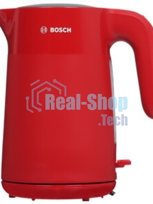 Электрочайник Bosch TWK2M164 красный, 1.7 л, 2400 Вт, скрытый нагревательный элемент