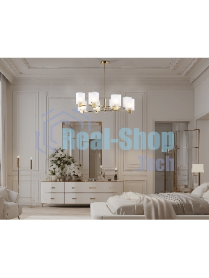 Люстра Ambrella light LH57033/8 BS/SM латунь/дымчатый E14/8 max 40W D830*710