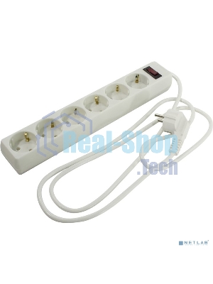 Сетевой фильтр ExeGate EX266866RUS SP-6-1.5W (6 розеток, 1.5 м, евровилка, белый)