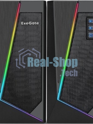 Акустическая система 2.0 ExeGate EX289688RUS Accord 240 (питание USB, 2х3Вт (6Вт RMS), 60-20000Гц, черный, RGb подсветка)