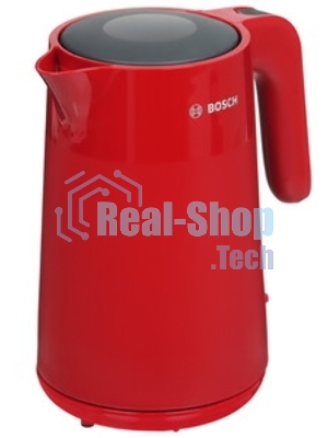 Электрочайник Bosch TWK2M164 красный, 1.7 л, 2400 Вт, скрытый нагревательный элемент