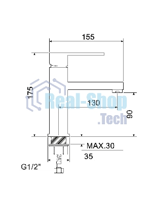 SL144-001F Смеситель для умывальника, Ø35