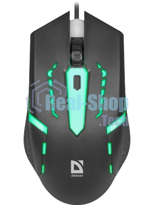 Мышь проводная Defender Hit MB-601 черный, 1200 dpi, USB, кнопки - 4