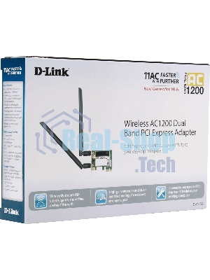 Сетевой адаптер WiFi D-Link DWA-582/RU/10/B1A DWA-582 PCI Express (ант.внеш.съем) 2ант. (упаковка 10 шт)