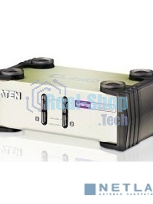 Переключатель ATEN KVM Switch CS82U-AT KVM-переключатель, VGA/SVGA+KBD+MOUSE, 1> 2 блока/порта/port PS2/USB, с KVM-шнурами PS2/USB 2х1.2м