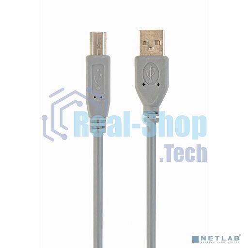 Кабель Filum USB 2.0, 1.8 м., серый, разъемы: USB A male-USB B male, пакет. (FL-C-U2-AM-BM-1.8M)