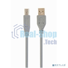 Кабель Filum USB 2.0, 1.8 м., серый, разъемы: USB A male-USB B male, пакет. (FL-C-U2-AM-BM-1.8M)