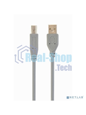 Кабель Filum USB 2.0, 1.8 м., серый, разъемы: USB A male-USB B male, пакет. (FL-C-U2-AM-BM-1.8M)