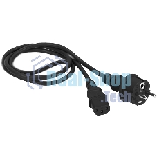 Шнур питания Lanmaster C13-Schuko прямая, 3х0.75, 220В, 10А, черный, 2 метра