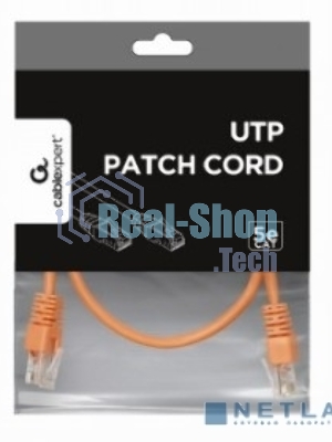 Патч-корд UTP Cablexpert cat.5e, 0.25м, литой, многожильный, оранжевый