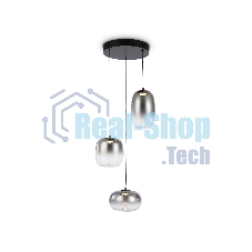 Подвесной светодиодный светильник Ambrella light LH11099/3 BK/SM черный/дымчатый 12W 3000K D350*1505