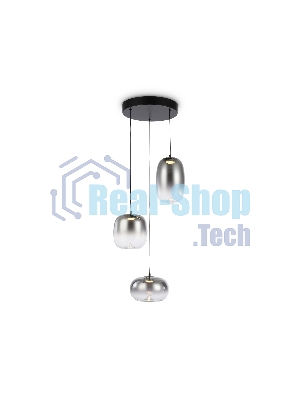 Подвесной светодиодный светильник Ambrella light LH11099/3 BK/SM черный/дымчатый 12W 3000K D350*1505