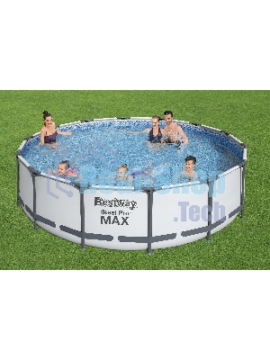 56950 BW, Bestway, Каркасный бассейн Steel Pro Max 427х107см, 13030л, фил.-насос 3028л/ч, лестница, тент, уп.1