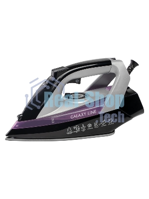 Утюг Galaxy Line GL 6128 фиолетовый/черный, 2200 Вт, 30 г/мин, 140 г/мин, 150 мл