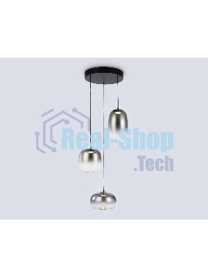 Подвесной светодиодный светильник Ambrella light LH11099/3 BK/SM черный/дымчатый 12W 3000K D350*1505