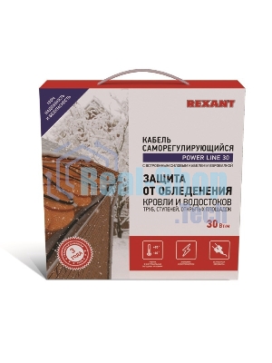 Греющий саморегулирующийся кабель Rexant POWER Line 30SRL-2CR 3M (3м/90Вт)