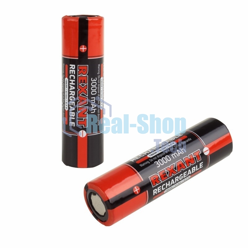 Аккумулятор Rexant 18650 unprotected Li-ion 3000 mAh 3.7 В