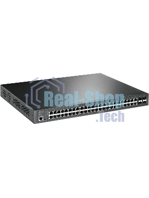 Коммутатор 48-port Gigabit PoE+ L2+ switch, 48 802.3af/at PoE+ ports, 4 Gb SFP slots, 1 RJ-45 + 1Micro-USB console ports, 348W PoE budget