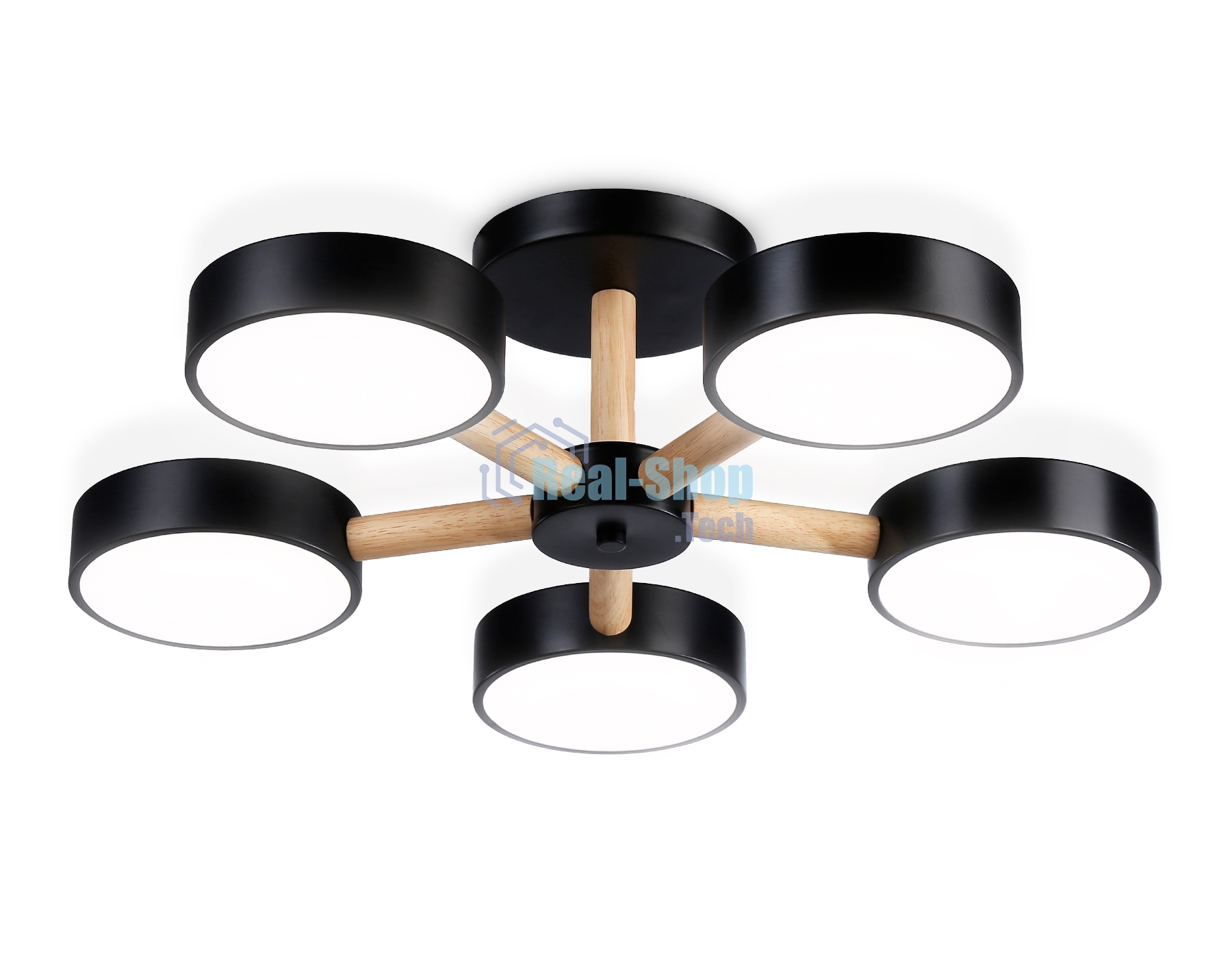 Светильник Ambrella light FL4828/5 BK черный 3000K-6400K 65W D580*160 (ПДУ ИК)