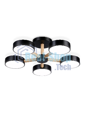 Светильник Ambrella light FL4828/5 BK черный 3000K-6400K 65W D580*160 (ПДУ ИК)