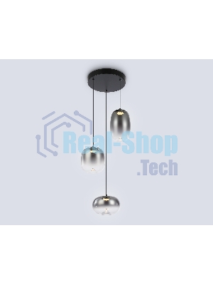 Подвесной светодиодный светильник Ambrella light LH11099/3 BK/SM черный/дымчатый 12W 3000K D350*1505
