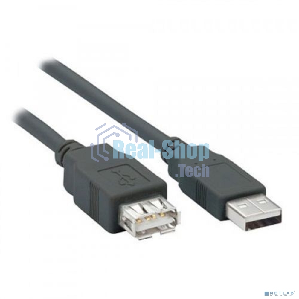 Кабель удлинитель Filum USB 2.0, 1.8 м., серый, разъемы: USB A male-USB A female, пакет. FL-C-U2-AM-AF-1.8M (894169)
