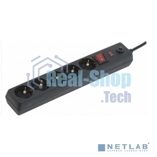 Сетевой фильтр IEK WFP10-16-05-03-ZK-K02 СФ-05К-выкл. 16А 5 мест 3 м 3х1 мм2 черный