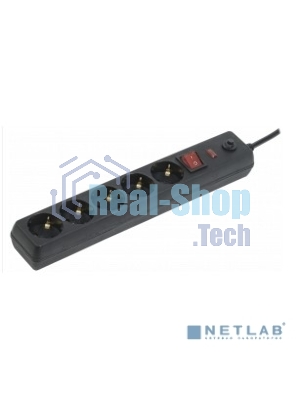 Сетевой фильтр IEK WFP10-16-05-03-ZK-K02 СФ-05К-выкл. 16А 5 мест 3 м 3х1 мм2 черный