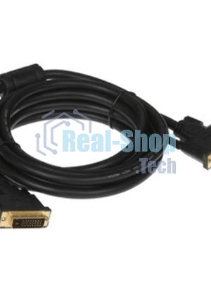 Кабель ATCOM АТ9148 Dvi-Dvi 2 ferite черный 24/24pin пакет 24+1(DVI-D) - 3,0 м
