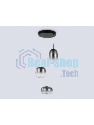 Подвесной светодиодный светильник Ambrella light LH11099/3 BK/SM черный/дымчатый 12W 3000K D350*1505