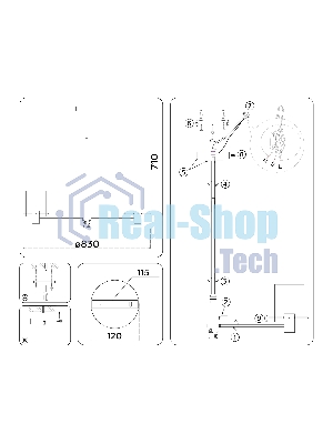 Люстра Ambrella light LH57033/8 BS/SM латунь/дымчатый E14/8 max 40W D830*710