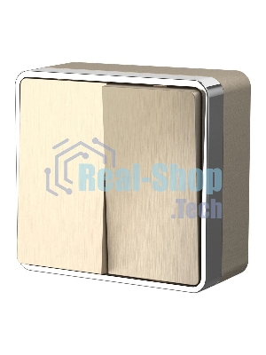Выключатель двухклавишный Gallant (шампань рифленый) W5020010