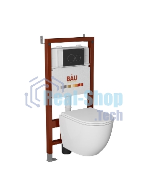 Комплект BAU 6 в 1: инсталляция BAU PRO, унитаз подвесной торнадо Bau Dream Hurricane-2, сиденье дюропласт микролифт, клавиша Dream, черный матовый