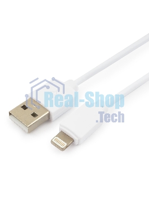 Кабель USB Гарнизон GCC-USB2-AP2-0.3M-W AM/Lightning, для iPhone5/6/7, IPod, IPad, 0.3м, белый, пакет