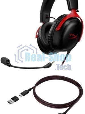 Гарнитура HyperX Cloud III чёрный-красный, проводная, 3.5 мм