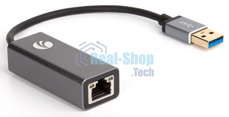 Кабель-переходник USB 3.0 (Am) --> LAN RJ-45 Ethernet 1000 Mbps, Aluminum Shell, VCOM DU312M