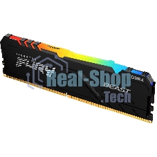 Оперативная память Kingston Fury Beast, DDR4, 16GB (1x16GB), 3200MHz, CL16, DIMM, с радиатором, RGB, черный