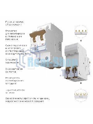 Автоматический выключатель Werkel 2P 20A C 4,5 кА W902P204