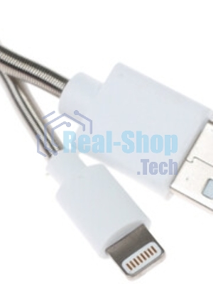 Кабель Qumo light series, USB-Apple 8 pin, 1м, 5В, 1A, опл. PVC, кон. PVC, белый