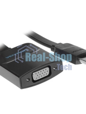 Мультимедиа конвертер Vention HDMI > VGA + аудио, гибкий, плоский
